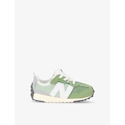 New Balance Kids' 327 Panelled Suede Trainers In Green