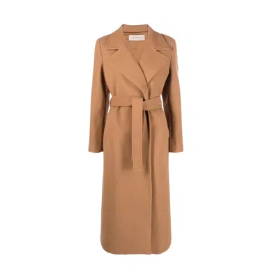 Blanca Vita Wool Blend Coat In Brown