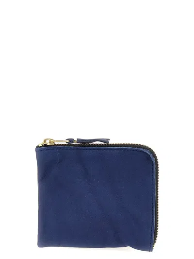 Comme Des Garçons 'washed' Wallet In Blue