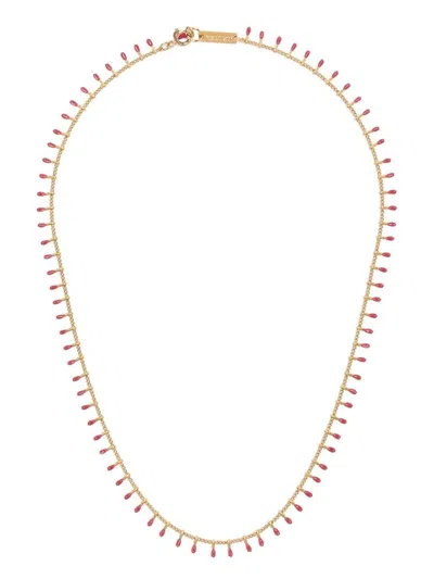 Isabel Marant Logo-plaque Bead-chain Necklace In Jesper