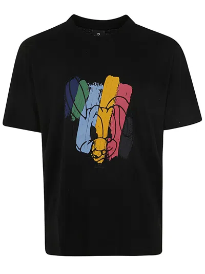 Ps By Paul Smith Ps Paul Smith Mens Reg Fit Ss Tshirt Rabbit Clothing In Black