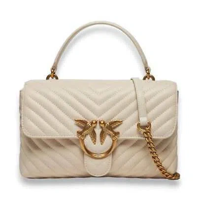 Pre-owned Pinko Fashion Handbag  Love Lady Puff Classic Woman White - 100043-a0gk-z14q In Multicoloured