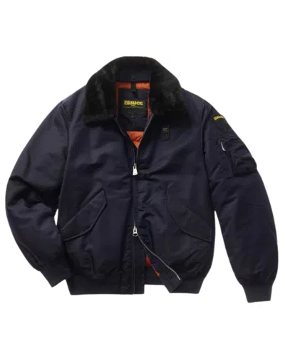 Pre-owned Blauer Jacket Bomber  Man Nylon Blue In Not Available