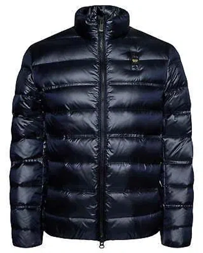 Pre-owned Blauer Jacket Down Jacket  Man Nylon Blue In Not Available