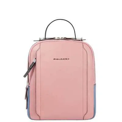 Pre-owned Piquadro Fashion Backpack  W92 Leather Pink - Ca5566w92-rogr In Multicoloured
