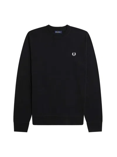 Fred Perry Logo Intarsia In Black