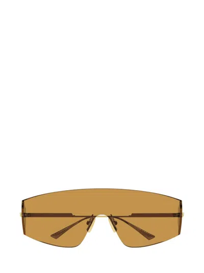Bottega Veneta Eyewear Futuristic Shield Sunglasses In Gold