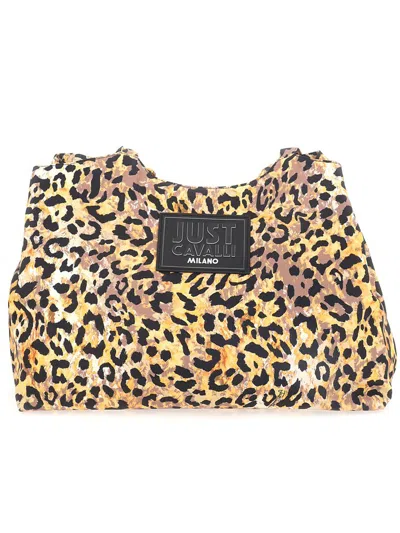 Just Cavalli Leopard Print Shoulder Bag In Multi