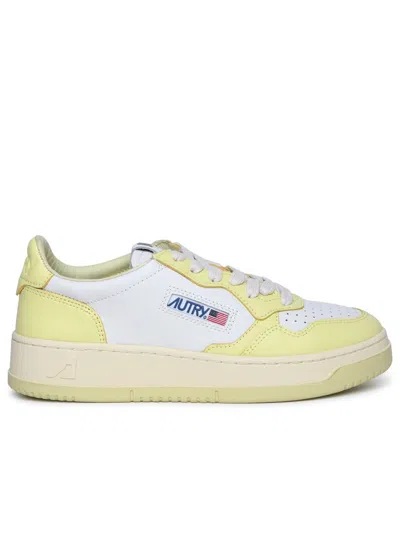 Autry Medalist Yellow Leather Trainers