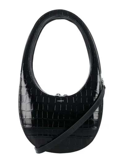 Coperni Embossed Croco Swipe Bag In Black