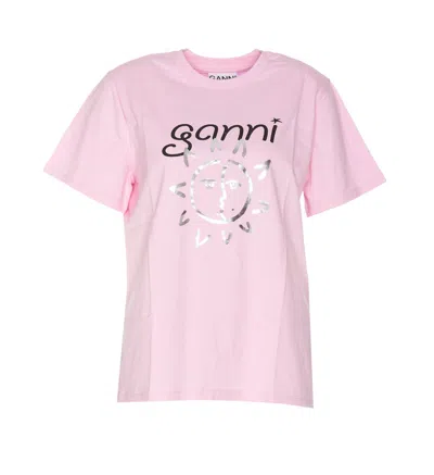 Ganni T-shirts And Polos In Pink
