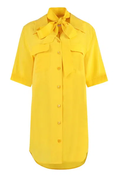 Equipment Belted Shirtdress In Yellow