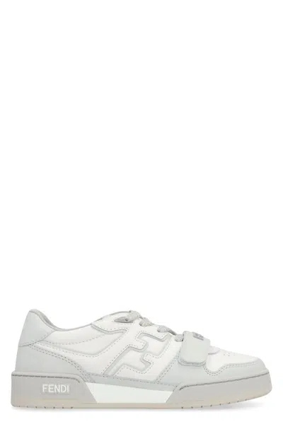 Fendi Match Leather Low-top Sneakers In White