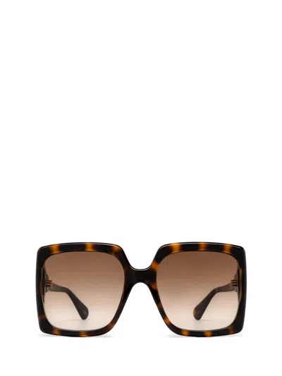 Gucci Unisex Sunglass Gg0876s In Tortoise,brown