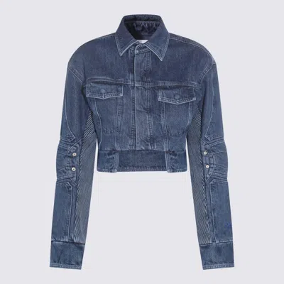 Off-white Dark Blue Cotton Denim Jacket