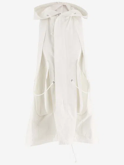 Sacai Hooded Parka Vest In White