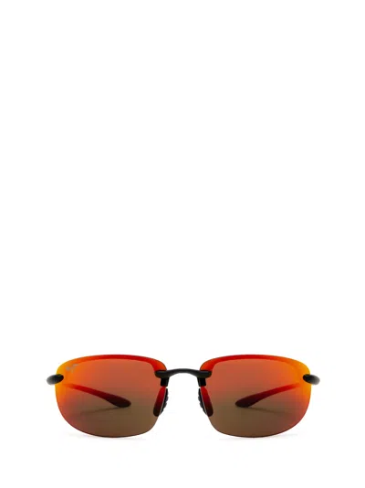 Maui Jim Mj407n Black Matte Sunglasses In Red