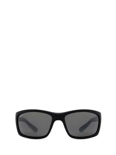 Maui Jim Mj766 Matte Soft Black / White / Blue Sunglasses