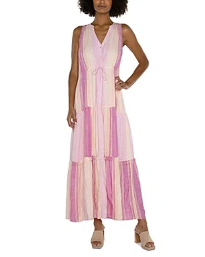 Liverpool Los Angeles Sleeveless Tiered Maxi Dress In Lavender