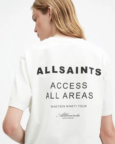 Allsaints Tour Boyfriend Oversized T-shirt In Ashen White