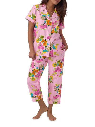 Bedhead Pajamas Women's Floral Cotton-silk Crop Pajamas In Summer Blooms