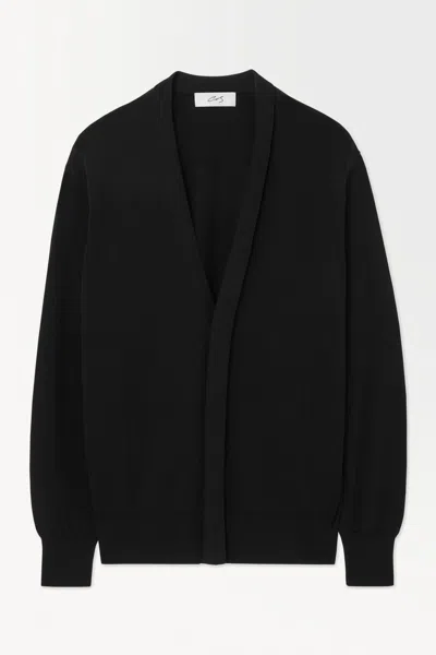 Cos The Knitted Silk Cardigan In Black