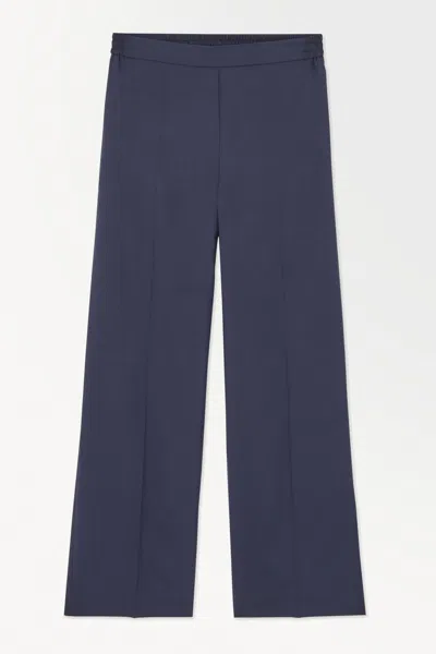 Cos The Straight-leg Silk Trousers In Blue