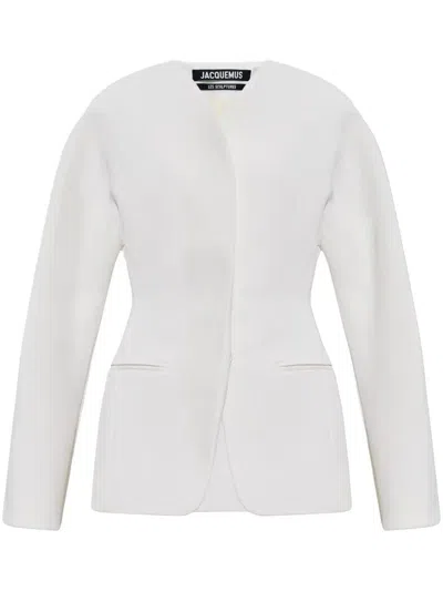 Jacquemus La Veste Ovalo Cady Jacket In White
