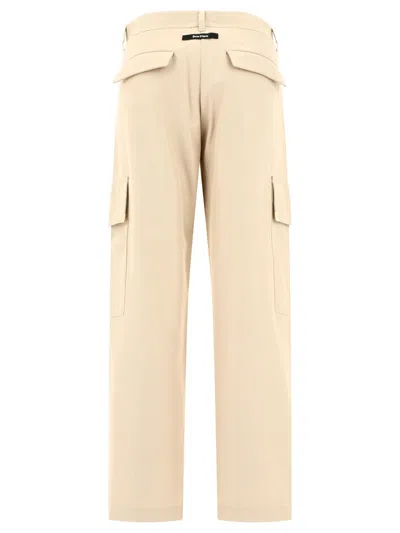 Palm Angels "metal Frame" Cargo Trousers In Beige