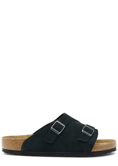 Birkenstock Zürich Suede Sandals In Black