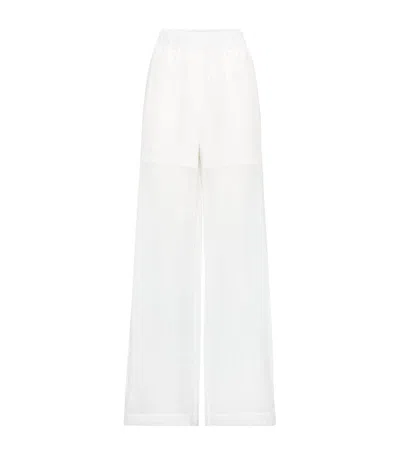Brunello Cucinelli Wide-leg Tailored Trousers In White