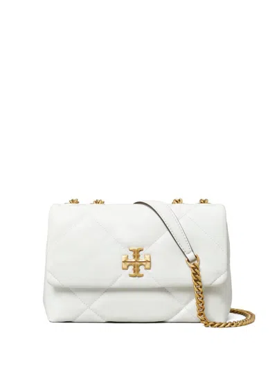Tory Burch Small Kira Diamond Quilted Convertible Leather Shoulder Bag In White