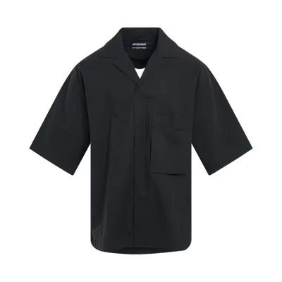 Jacquemus Le Haut Polo Cotton Polo Shirt In Black