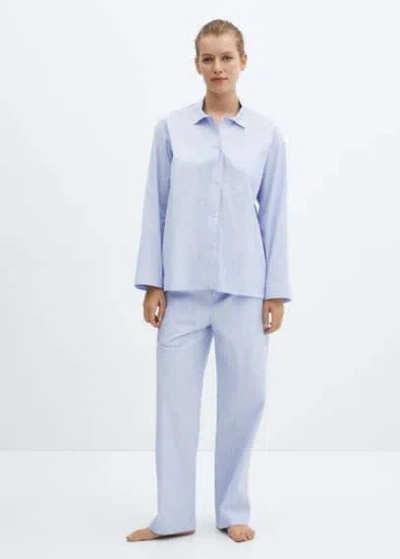 Mango Two-piece Cotton Pyjamas Blue