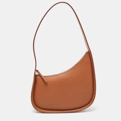 The Row Leather Half Moon Shoulder Bag In Gold