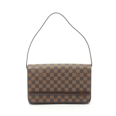 Pre-owned Louis Vuitton Tribeca Ron Damier Ebene Shoulder Bag Pvc Leather Brown