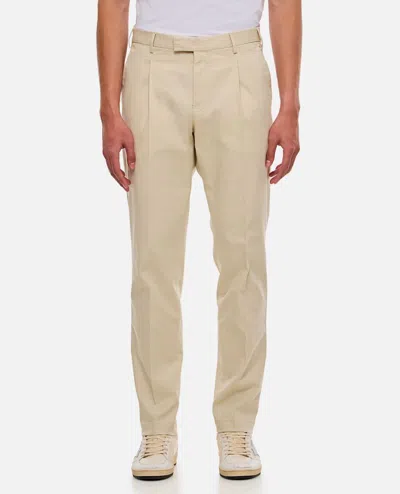 Pt01 Beige Cotton Trousers