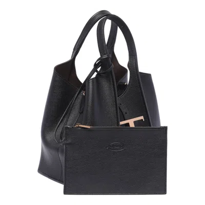 Tod's Shopping Bag T Timeless Mini In Black
