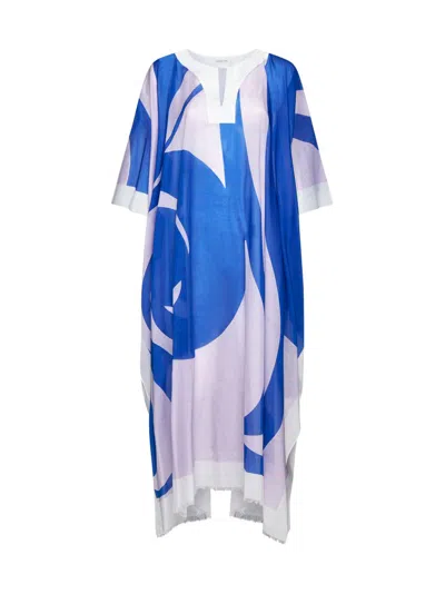 Dries Van Noten Oversized Printed Dress In Blue