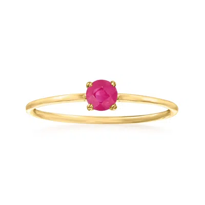 Ross-simons Rs Pure By  Ruby Ring In 14kt Yellow Gold In Pink