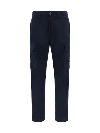 Stone Island Tapered Pants In Blue