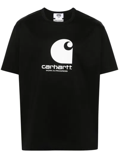 Junya Watanabe X Carhartt Logo Cotton Jersey T-shirt In Schwarz