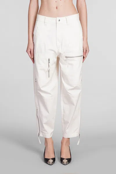 Marant Etoile Kelvin Contrast-stitching Trousers In Neutrals