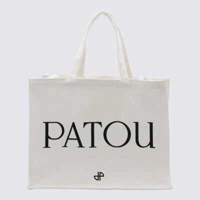 Patou Cotton Small Tote Bag In White