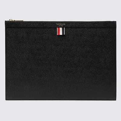Thom Browne Black Leather Pouch