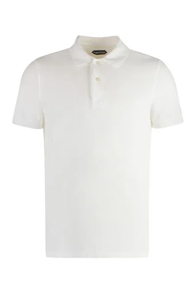 Tom Ford Cotton-piqué Polo Shirt In White