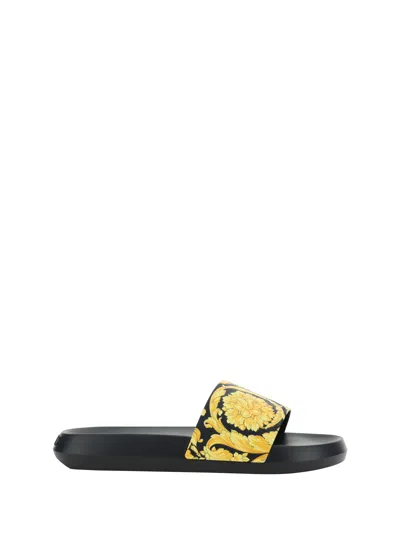 Versace Sandals  Men In Black/gold