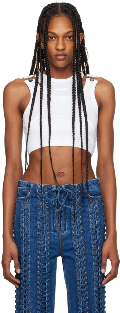 Jean Paul Gaultier The White Strapped Crop Top Woman White In Cotton In 01 White