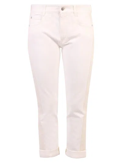 Stella Mccartney Branded Jeans In Bianco