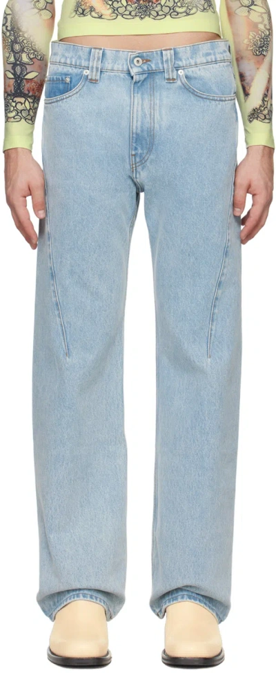 Y/project Paris' Best Straight-leg Jeans In Evergreen Ice Blue